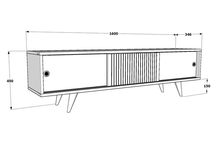 Hanah Home Ecrin Soporte de TV Blanco y Nogal Hanah Home Ecrin Soporte de TV Blanco y Nogal